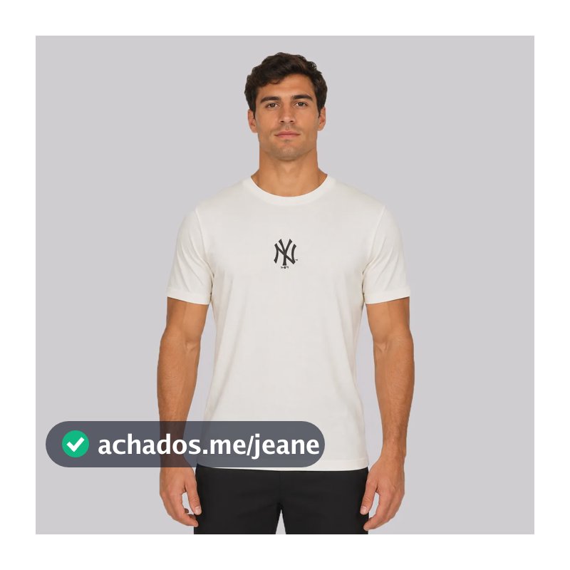 Camiseta New Era New York Yankees Basica Off White Branco - M