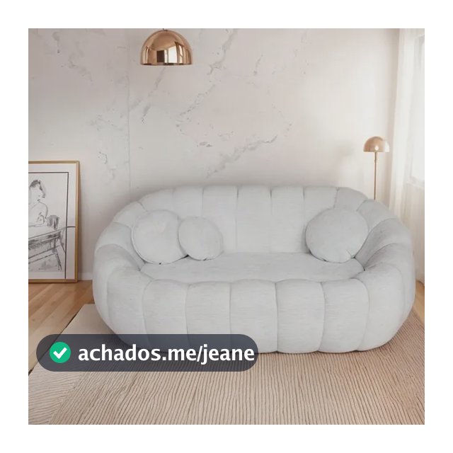 Namoradeira Concha Orgânica Bouclé Sala Quarto Recepção