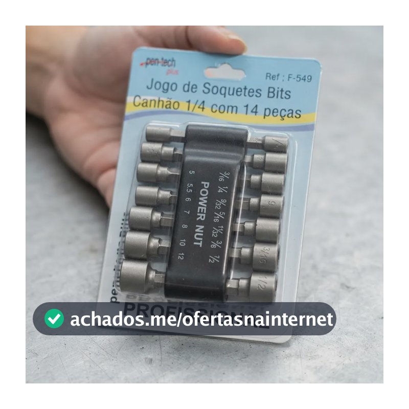 Jogo De Soquetes Bits Canhão 1/4 Com 14 Peças