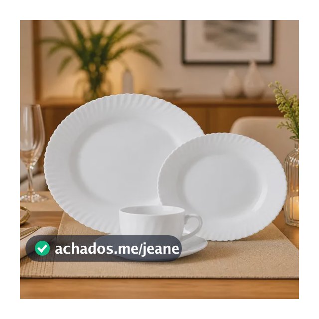 Aparelho De Jantar 16 Peças Barato Jogo Completo Mesa Posta Branco