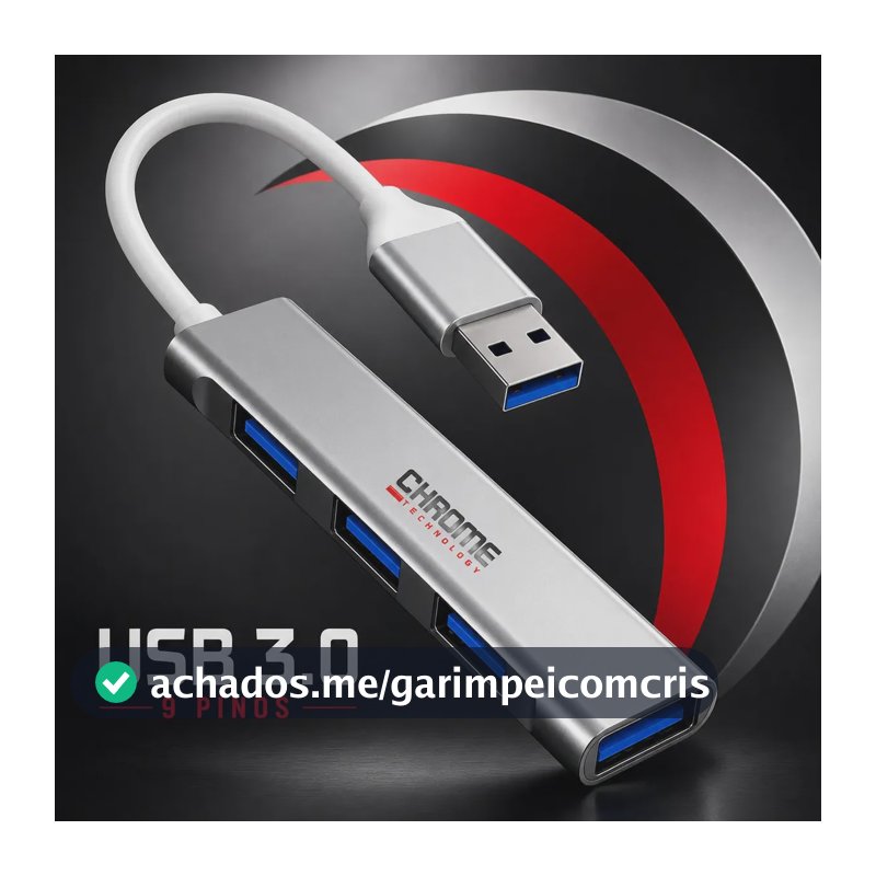 Hub Usb 4 Portas Usb 3.0 5 Gbps Extensor Adaptador Usb 3.0 Computador Pc Notebook Chrome Technology