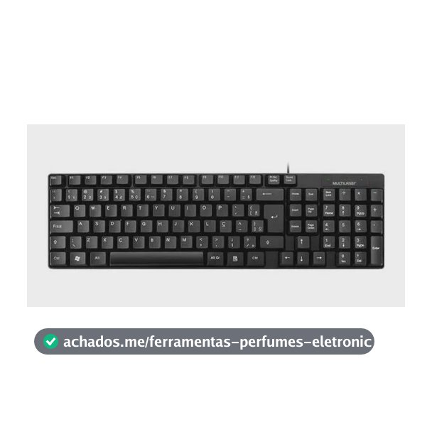 Teclado USB com Fio TC193 Notebook Computador Cabo 1,20m Resistente Compacto Slim Preto Multilaser