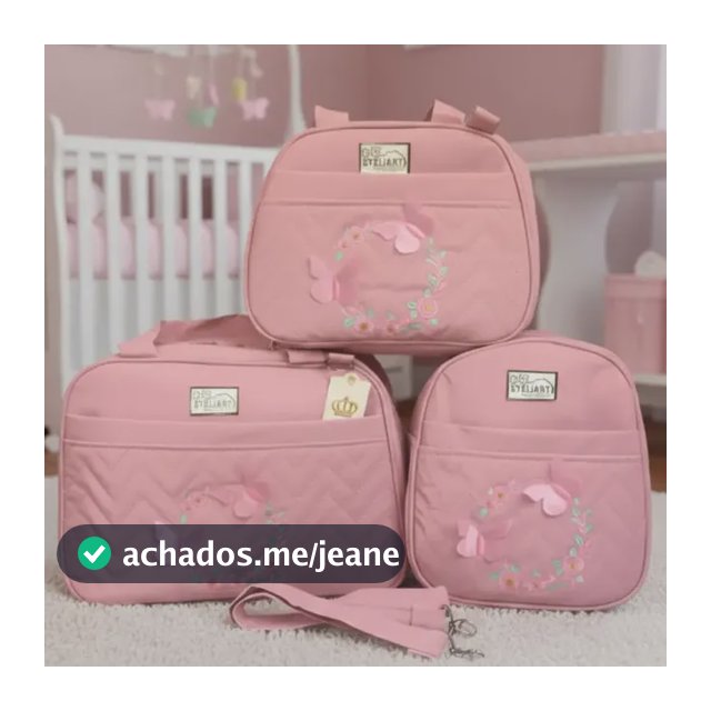 Bolsa Maternidade Bebê Mala Menina Borboletas 3 Peças