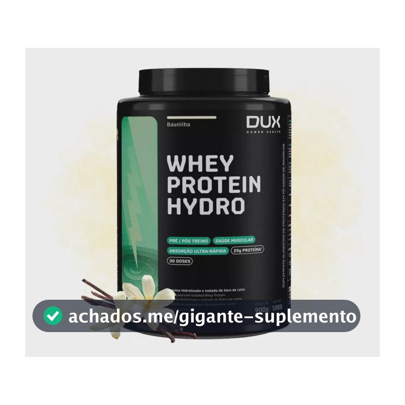Whey Protein Hydro - Pote 900g Sabor Baunilha Baunilha