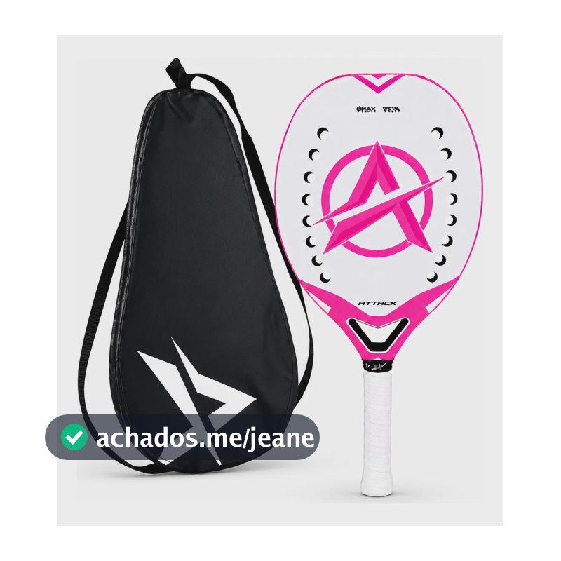 Raquete  Beach Tennis Atack Leve 315g + Carbon 3k Atack Rosa