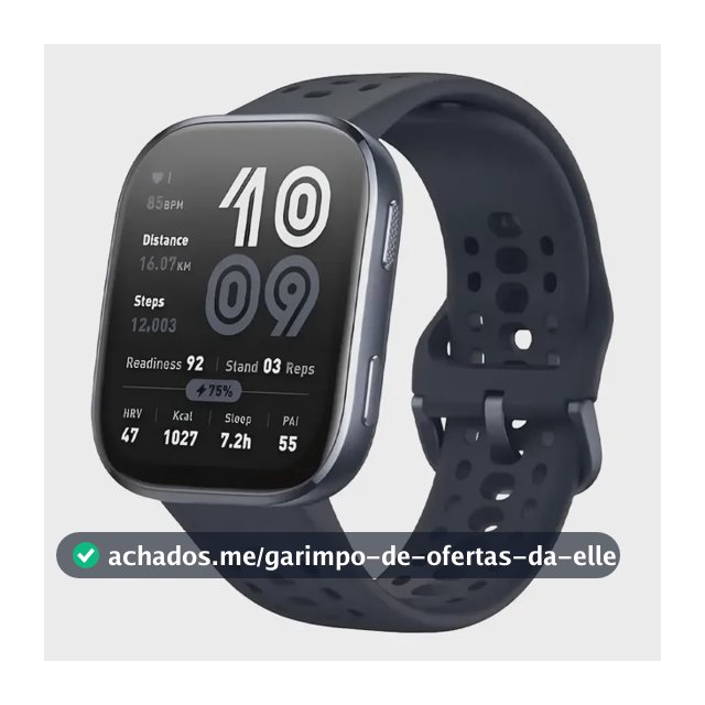 Smartwatch Amazfit Bip 6 com GPS e Tela 1.97" AMOLED para Android na Cor Preta