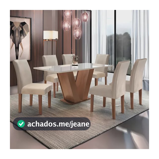 Conjunto Sala De Jantar Mesa Tampo De Vidro 6 Cadeiras Espanha Yescasa