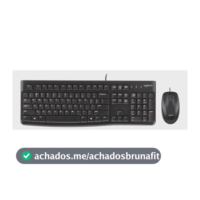 Kit De Teclado E Mouse Logitech Mk120 Português Brasil De Co