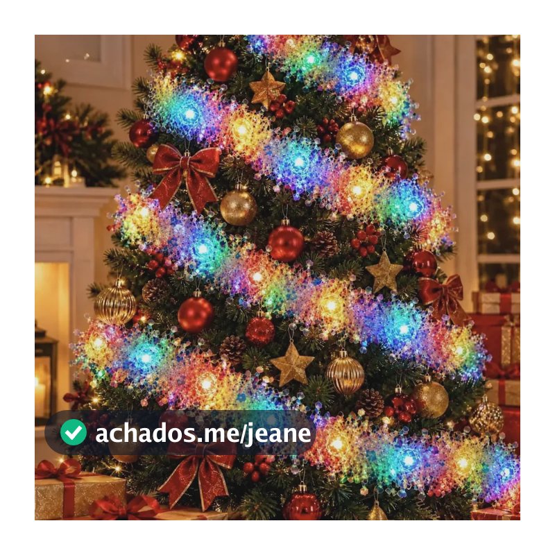 Festão Pisca Pisca Led Natal Flexivel Decoraçao Natalina Luz Colorida 127/220v