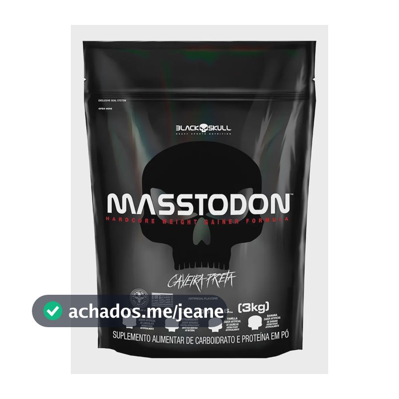 Hipercalórico Masstodon Refil 3kg Banana - Black Skull