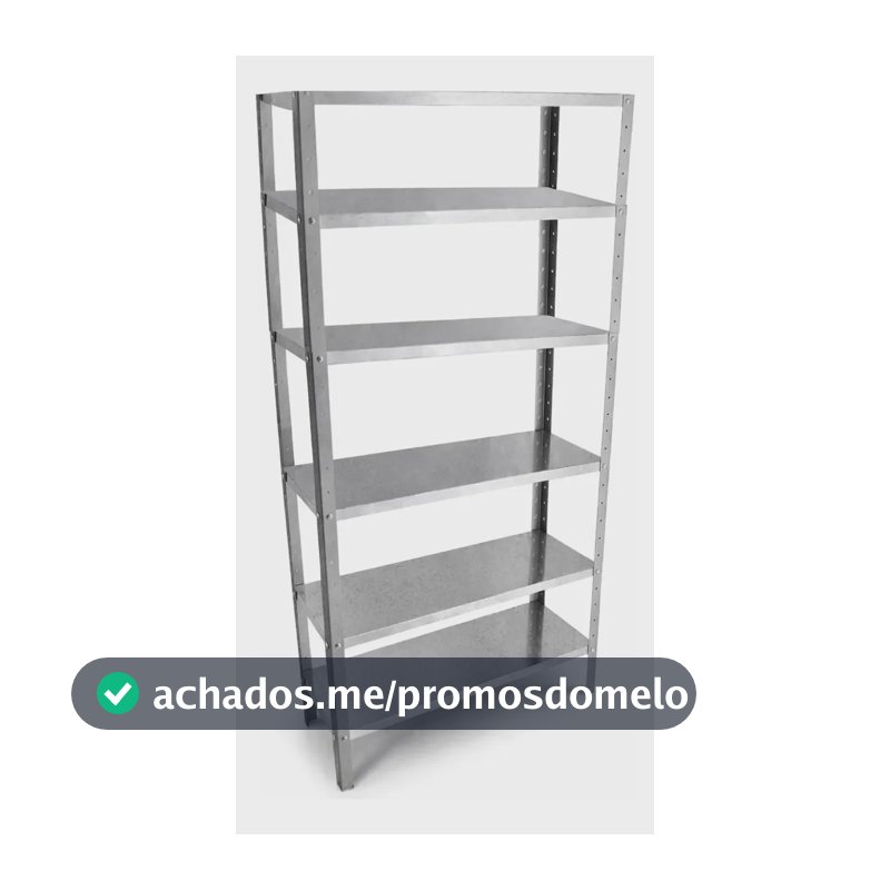Estante Prateleira Multiuso Aço Galvanizado 180x60x28cm Prateado
