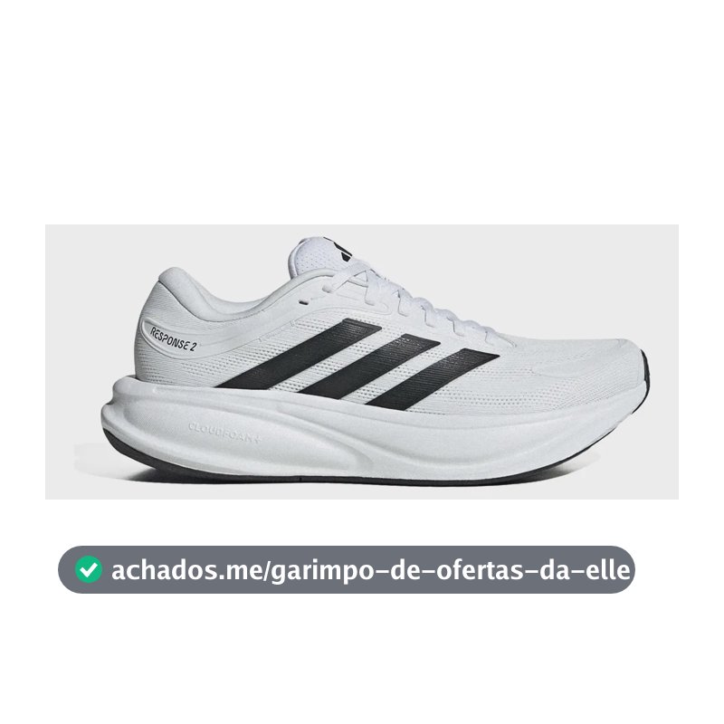 Tênis adidas Response 2 Masculino Confortável Leve Versátil Branco/preto Liso 41 Br