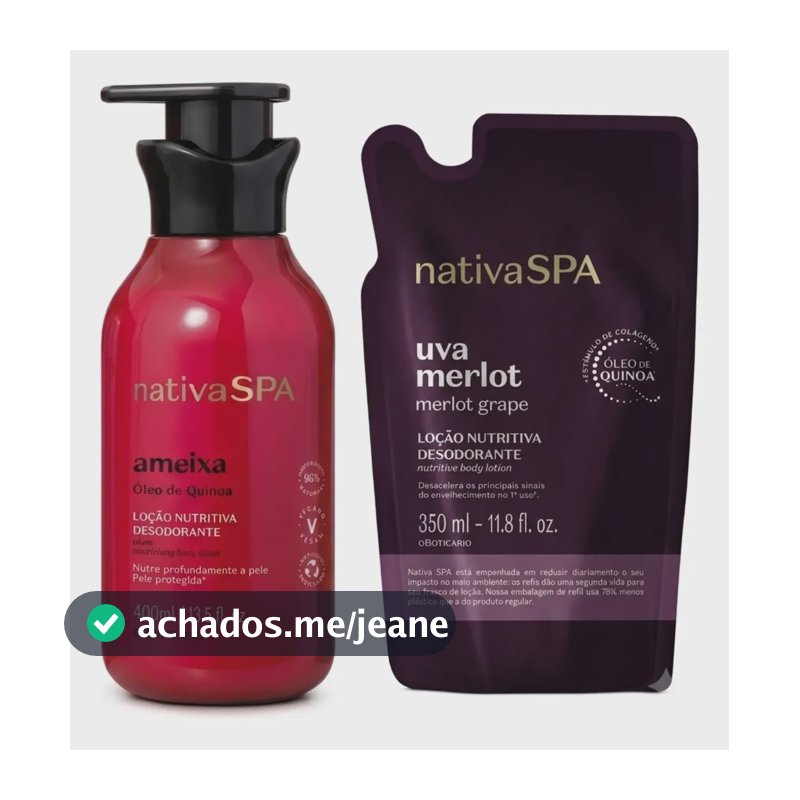 Combo Nativa Spa Ameixa E Uva Merlot: Loção Hidratante Corpo