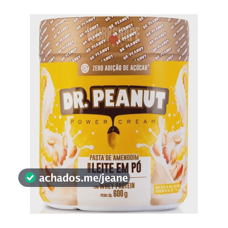 Dr. Peanut Pasta De Amendoim Do C Whey Isolado 600g Sabor Leite Em Pó