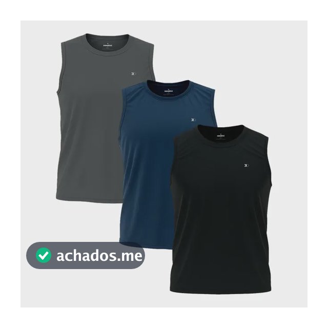 Kit 3 Regata Dry-fit Lisa Masculina Sandrini Academia Casual