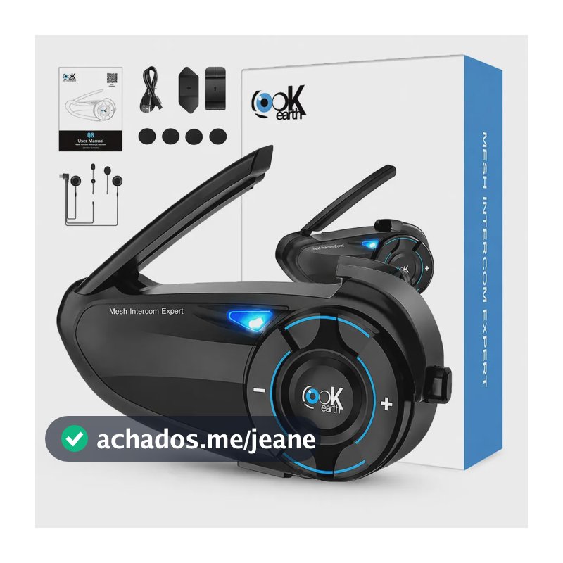 Intercomunicador Bluetooth Para Capacete Moto Lookearth Q8 Mesh 3.0 6 Pilotos IP67 Compartilhamento de Música Redução de Ruído 1 Unidade-HH