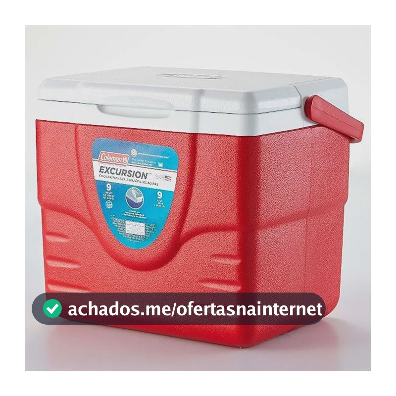 Caixa Térmica Coleman 9qt Com Alça 8,5 Litros Vermelho