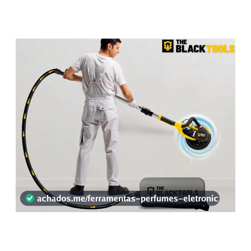 Lixadeira Teto E Parede Telescópica Profissional Com Led E Saco Coletor The Black Tools Btl750 750w