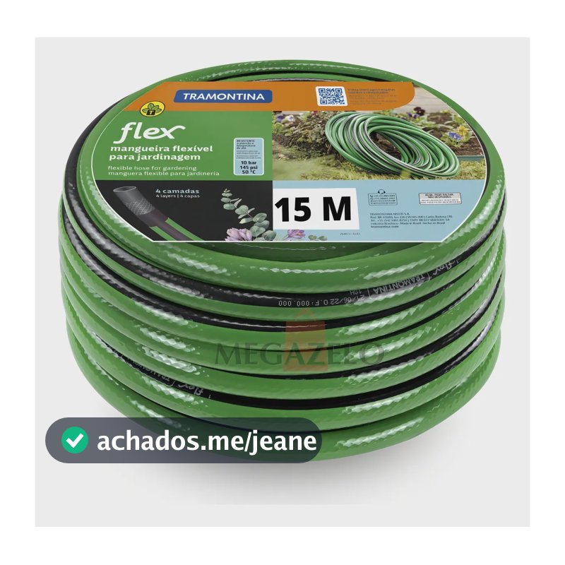 Mangueira Flex Para Jardim Tramontina Verde Com Faixa Preta Unica