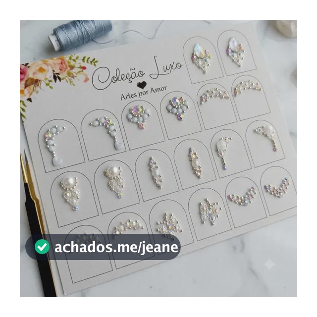 20 Joias De Unha, 10 Pares Cartela Luxo Alta Qualidade