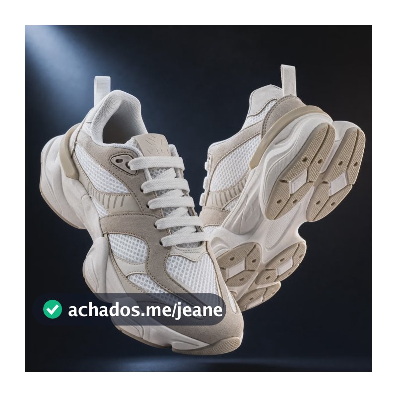 Tenis Feminino Chunky Vili Aura Casual Conforto Original Branco/bege 36 Br