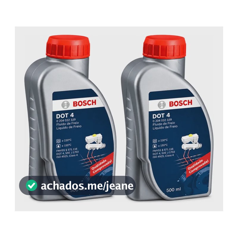 Kit 2 Fluido de Freio DOT 4 Bosch Original 500ml - 1 Litro