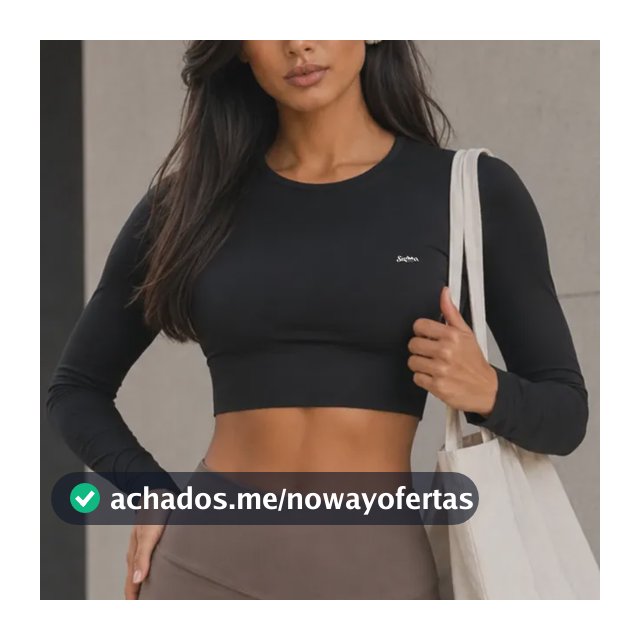 Cropped Feminino Manga Comprida Proteção Solar Malha Fria Uv