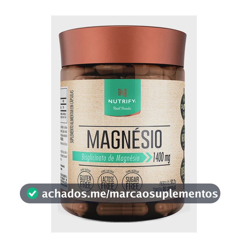 Magnésio Nutrify em cápsula Sem sabor de 60 un