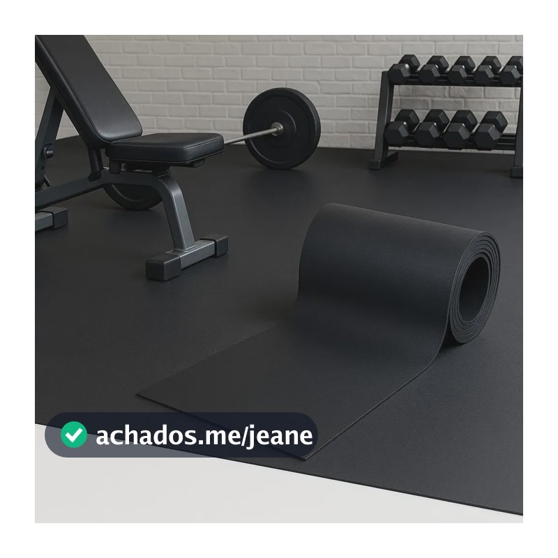 Piso Em Manta Preto Pvc Emborrachado 2mm Piso Academia 10 M2 Preto