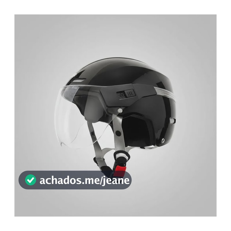 Capacete Moto Elétricas Com Viseira Marca Tomate Preto Lisa Brilhante 59/60