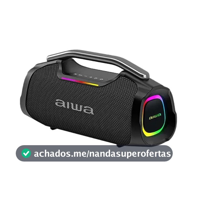 Caixa de Som Boombox Plus Aiwa AWA408 550 Watts PMPO Com Bluetooth USB TWS Auxiliar