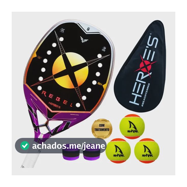 Raquete De Beach Tennis Heroes Rebel 2026 Carbono3k +brindes Com Tratamento