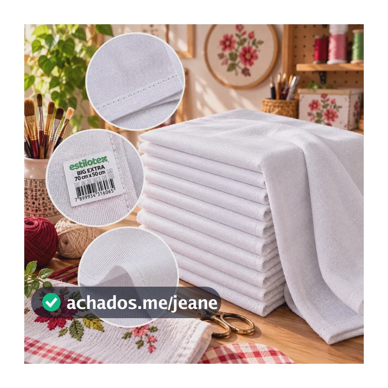 10 Panos De Prato Estilotex Big Extra Grande Liso 70x50cm