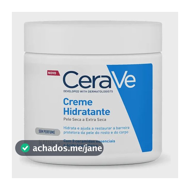 Creme Hidratante Corporal e facial para Pele Seca a Extra Seca Sem Perfume 454g CeraVe