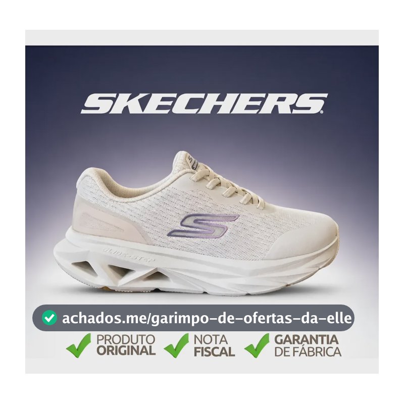 Tênis Skechers Feminino Glide Step Vortex Original Esportivo Natural Liso 37 Br