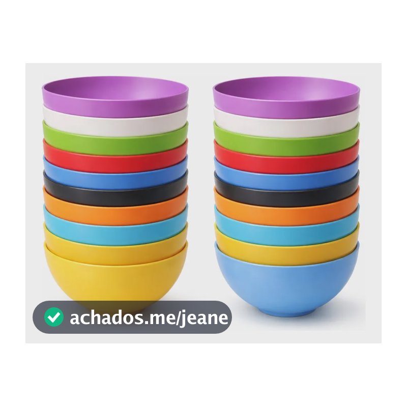 Kit 20 Bowls Cumbucas Tigelas Plástico Sobremesa Sopa Color Sortido