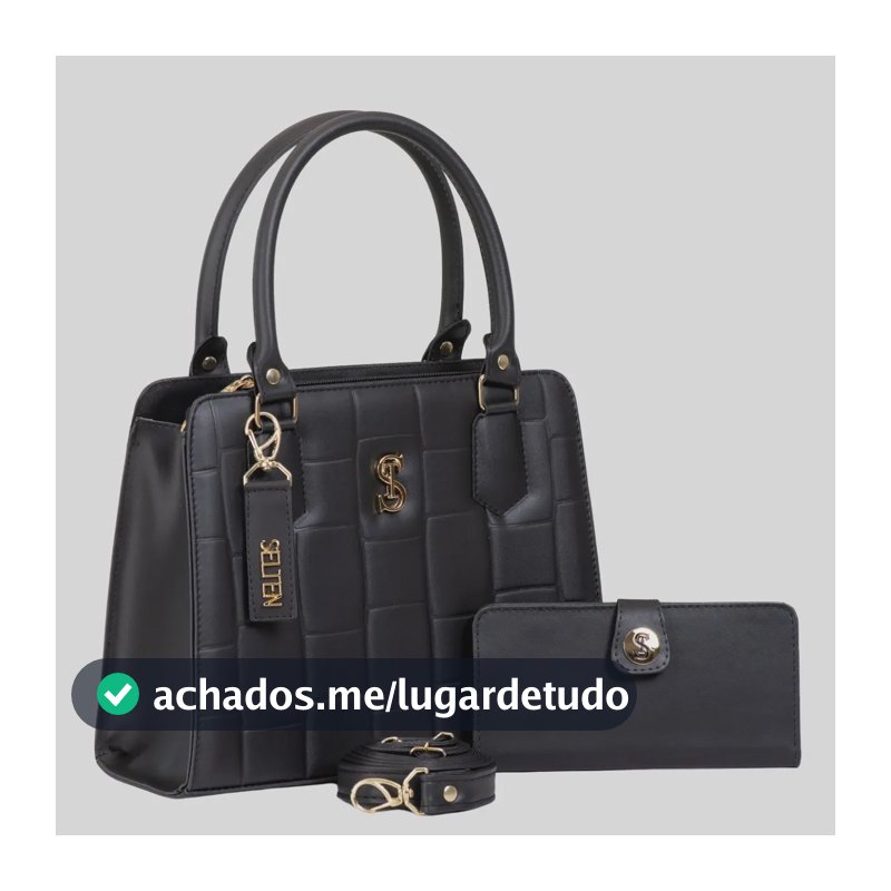 Bolsa E Carteira Feminina Media Lateral E Transversal Acambamento Dos Ferragens Ouro Cor Preto Desenho Do Tecido Lisa