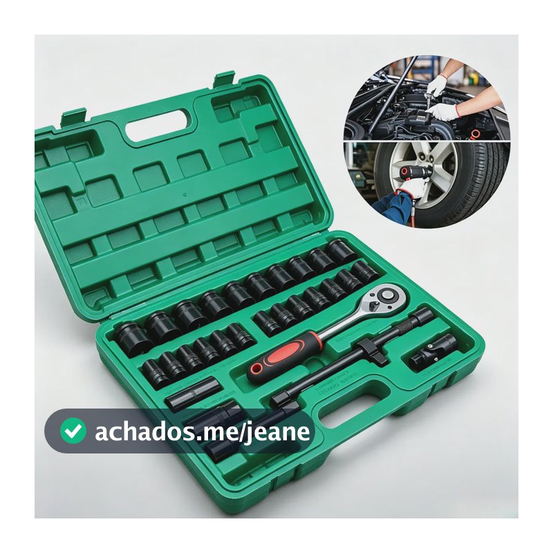 Kit Jogo Chave Ferramentas Catraca Soquete 32 Pçs Com Maleta