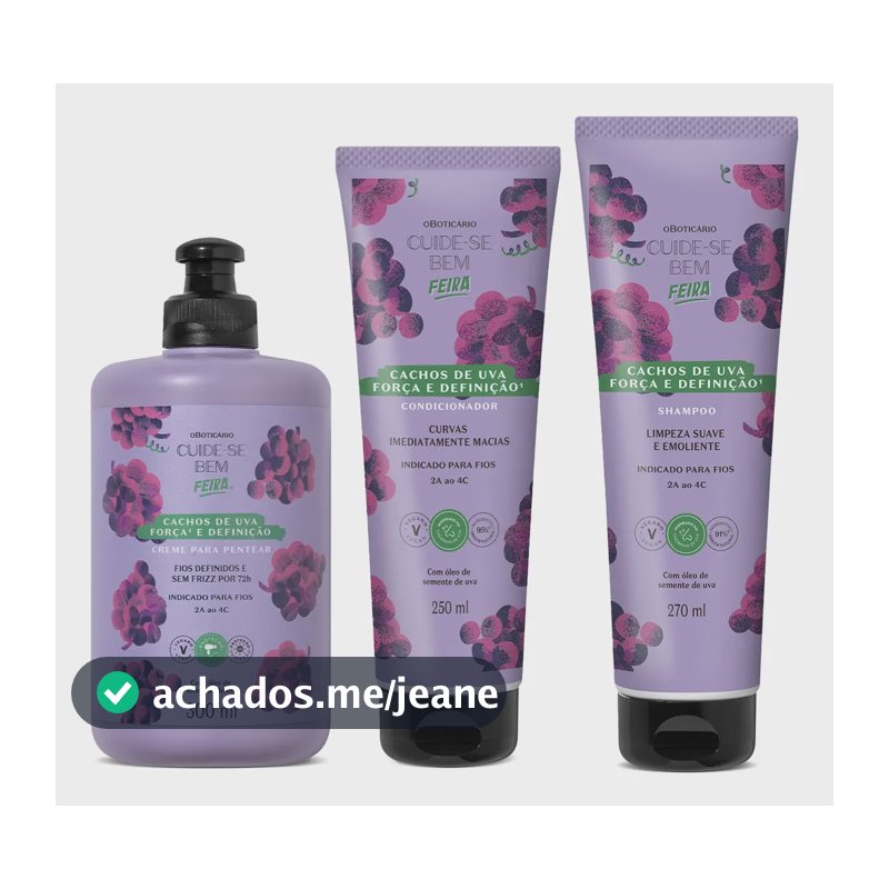 Combo Cuide-se Bem Cachos De Uva: Shampoo 270ml + Condiciona