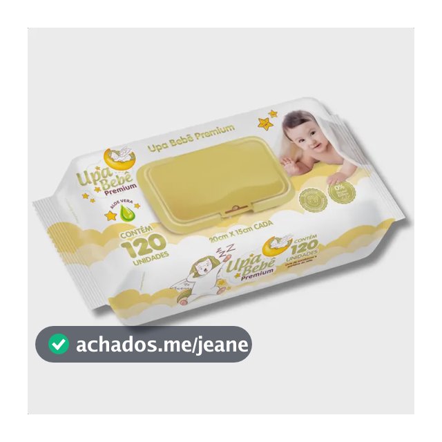 Lenco Umedecido Toalha Premium Upa Bebê Sem Alcool Com Aloe Vera Com 120 Unidades De Toalhinhas