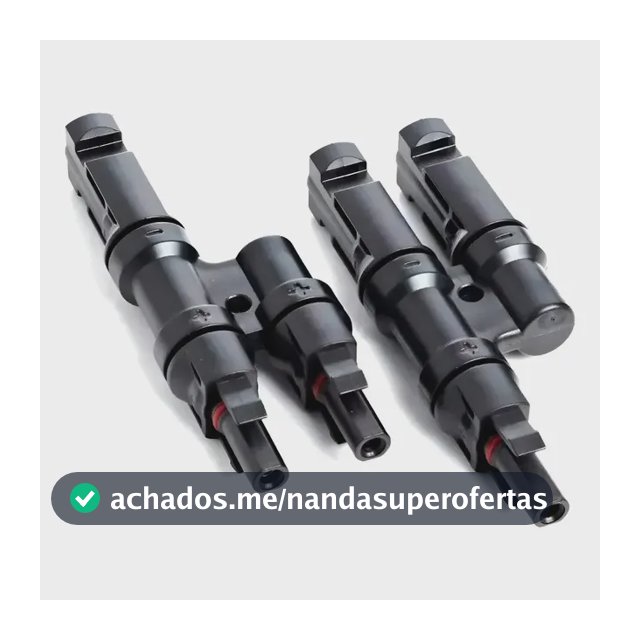 Par Conector Mc4 Tipo Y Paínel Energia Solar Macho E Fêmea Preto