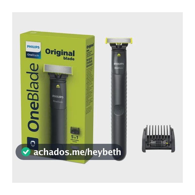 Barbeador e Aparador Elétrico Philips OneBlade com Pente 5 em 1, Sem Fio e À Prova D'Água - QP1425/10