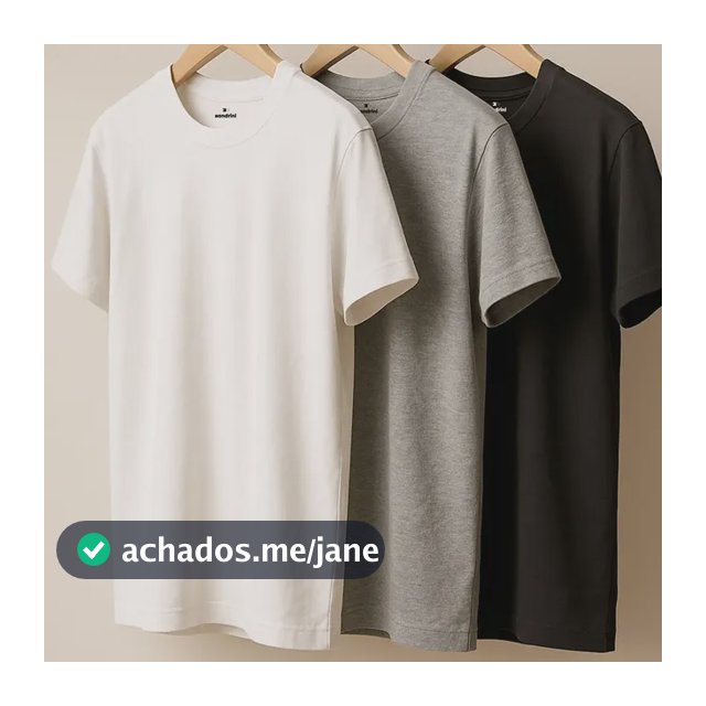 Kit 3 Camisetas Algodão Dia Dia Sandrini Básica Conforto