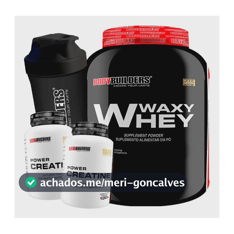 Kit Whey Protein 2kg + 2x Creatina + Shaker Sabor Cappuccino