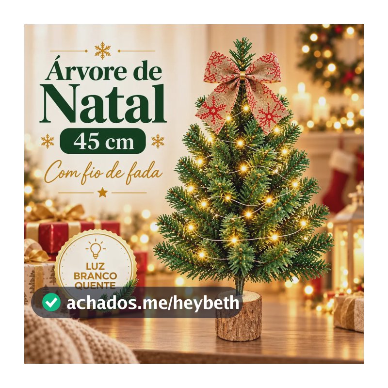 Árvore De Natal De Mesa Luxo Decorada Cheia Pinheiro Premium Tradicional Enfeitado Enfeite Decoração Natalina 45cm - Petite Flô