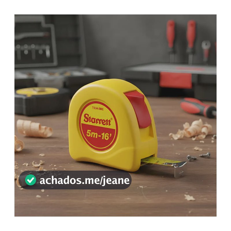 Trena Com Fita Em Aço 5 Metros Com Mm/pol Amarela - Starrett