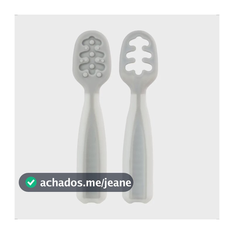 Buba Kit 2 Colher Treinamento Cinza Introdução Alimentar