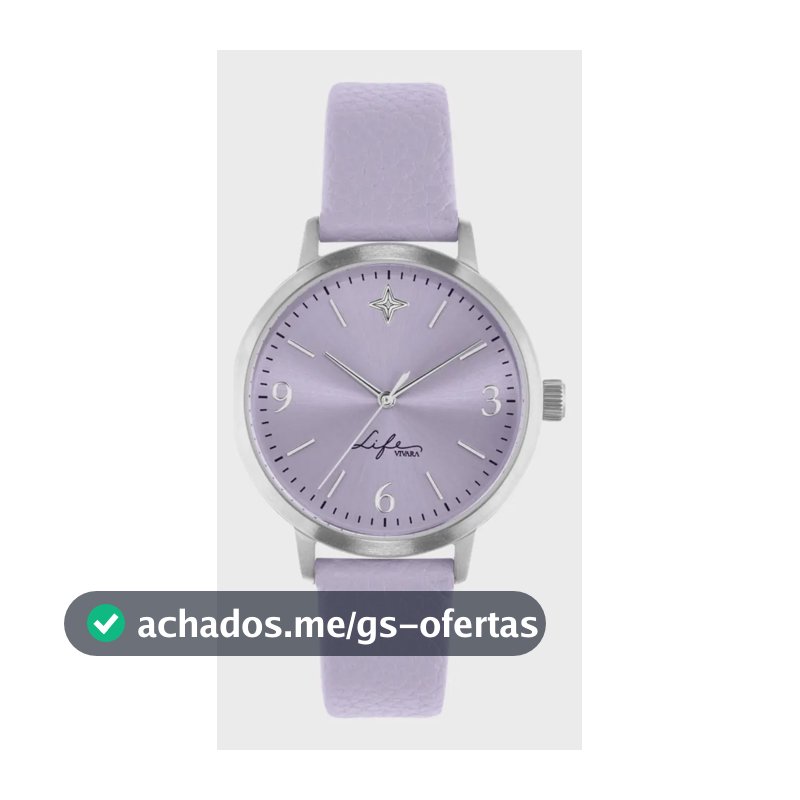 Relógio Life Realizações Feminino Couro Lilas Lilás