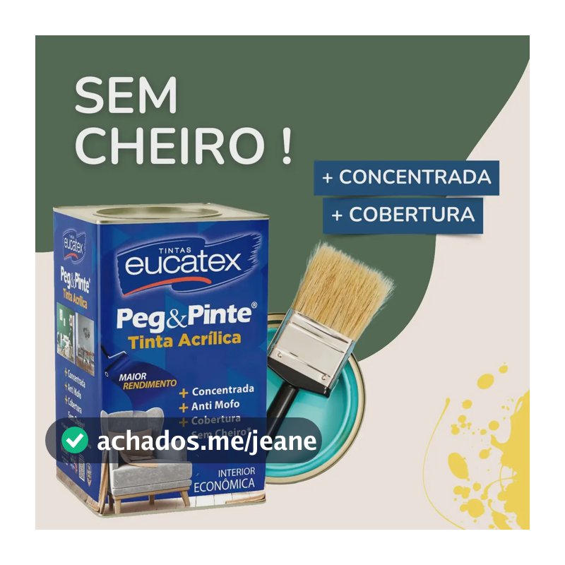 Tinta Eucatex Acrílica Peg Pinte Anti-mofo 18l - Cores Acabamento Fosco Cor Luar Do Sertão