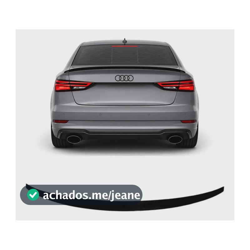 Aerofólio Spoiler Slim Audi A3 Sedan 2014 2021 Black Piano